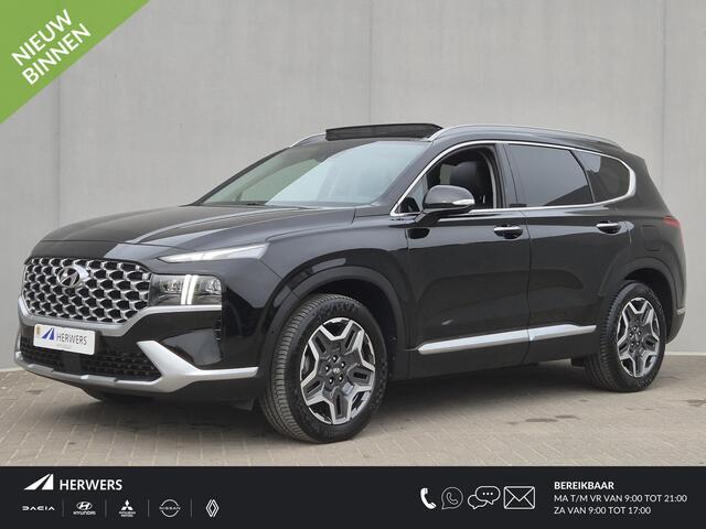 Hyundai SANTA FE 1.6 T-GDI HEV 4WD Premium Sky / Dealer onderhouden / Glazen schuif- en kanteldak / Head Up Display / Trekgewicht 1650 kg / Stuur- Stoel & Achterbank verwarming / Elektrische achterklep / Rondomzicht camera / Stoelventilatie / Adaptief cruise control /