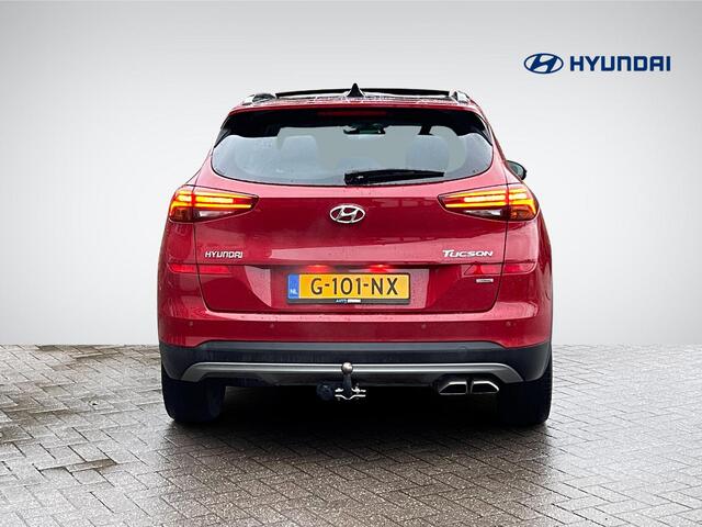 Hyundai TUCSON 1.6 T-GDI 4WD Premium Sky | Trekhaak | Panoramadak | Leder | Navigatie | 360° Camera | Apple Carplay/Anrdoid Auto | Stuur- + Stoelverwarming | Rijklaarprijs!