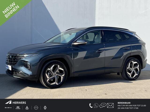 Hyundai TUCSON 1.6 T-GDI HEV 230pk Premium Sky Automaat / Trekgewicht 1.650 kg / Stuur- en stoelverwarming en verkoeling / Panoramadak / 360-graden camera / Keyless entry / Apple Carplay Android / Navigatie /