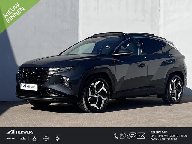 Hyundai TUCSON 1.6 T-GDI HEV 230pk Premium Sky Automaat / Trekgewicht 1.650 kg / Schuif-kanteldak / Leder / Elektrische klep en stoelen / Adaptieve Cruise Control / Leder / Camera 360° /