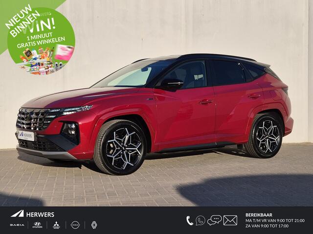 Hyundai TUCSON 1.6 T-GDI PHEV Plug-in N Line 4WD Automaat / Trekgewicht 1350 kg / Apple Carplay Android Auto / Elektrische bedienbare achterklep / Achteruitrijcamera / Adaptief cruise control / Stuur-, en Stoelverwarming /