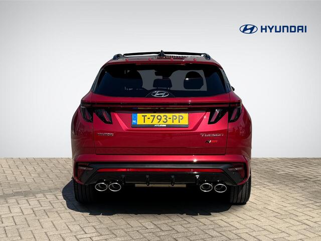 Hyundai TUCSON 1.6 T-GDI HEV N Line Sky | Panoramadak | Leder/Alcantara | 19'' Velgen | Navigatie | Camera | Stoelverwarming | Apple Carplay/Android Auto | Dodehoek | Rijklaarprijs!