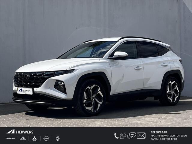 Hyundai TUCSON 1.6 T-GDI PHEV Premium 4WD 265pk automaat / Weinig km / Dealer onderhouden / Accu SoH 100% / Trekgewicht 1.350 kg / Adaptief CC / Lederen Bekleding / 19" LMV / Stuur- en Stoelverwarming / Camera 360° / Stoelventilatie /