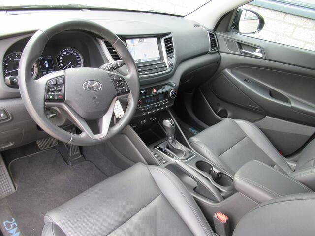 Hyundai TUCSON 1.6 T-GDI 177 PK Automaat 2e eigen | dealer onderh | Leder | tr.haak | navi | 19"inch