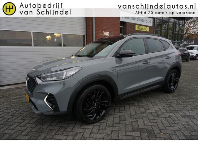 Hyundai TUCSON 1.6 T-GDI 177PK AUTOMAAT N-LINE DEALER ONDERHOUDEN PANORAMADAK FULL LED 360CAMERA LEDER/ALCANTARA STOEL+STUURVERWARMING ADAPTIEVE CRUISE ANDROID/APPLECARPLAY NAVI KEYLESS ENZ...