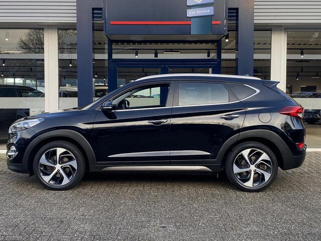 Hyundai TUCSON 1.6 T-GDi Premium 4WD / Automaat / NL-Auto / 1e-Eigenaar / Vol-Leder / Stoel-/Stuurverwarming / Stoelverkoeling / Trekhaak / Keyless / LED / Cruise-Control / Climate-Control / Stoelverwarming-Achter / DAB Radio-Bluetooth / Navi / PDC V+A / Camera-Achter /