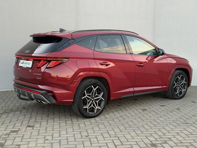 Hyundai TUCSON 1.6 T-GDI PHEV N Line 4WD / SOH 100% / Fabrieksgarantie tot 09-2027 / Dealer onderhouden / Trekhaak 1.350 kg / EAER 62 km / Adaptieve Cruise / Dodehoek / 360 Camera / Stoel & Stuurverwarming / Stoelventilatie /
