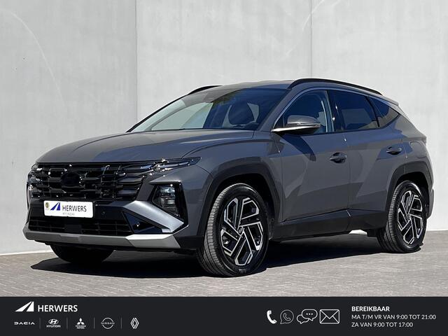 Hyundai TUCSON 1.6 T-GDI HEV 215pk Premium / Nieuw model / Fabrieksgarantie tot 7-2029 / Dealer onderhouden / Navigatie / Stuur- en stoelverwarming / Elektrische klep / Adaptieve CC / 19"LM wielen /