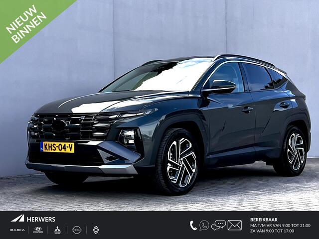 Hyundai TUCSON 1.6 T-GDI HEV Premium / Fabrieksgarantie tot 09-2029 / Dealer onderhouden / 1.360 kg Afn. trekhaak / Leder / Elektrische stoelen en klep / Stuur-, stoel- en achterbankverwarming / Stoelventilatie / Camera 360° /
