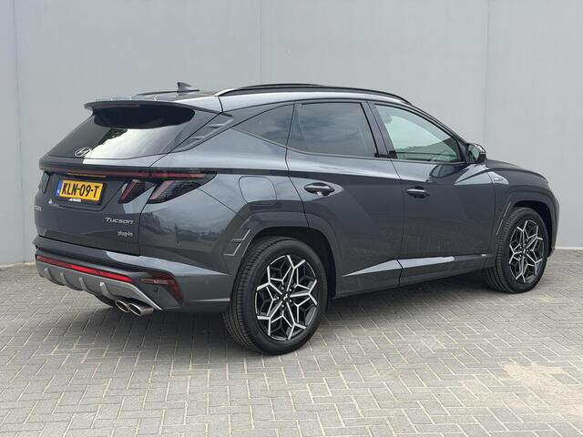 Hyundai TUCSON 1.6 T-GDI PHEV N Line Sky 4WD / Dealer onderhouden / Panorama schuifdak / Fabrieksgarantie tot 11-2027 / Elektrische klep & stoelen / Navigatie / Apple Carplay Android / Stoelventilatie / Adaptieve Cruise / Stuur-, stoel- & achterbankverwarming /