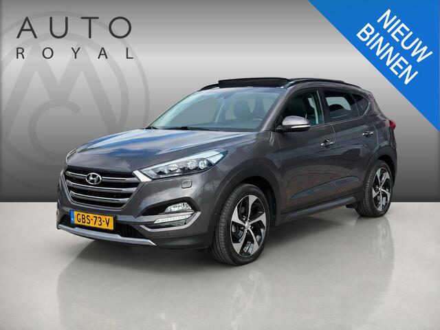 Hyundai TUCSON 1.6 T-GDi Premium 4WD LEDER | KEYLESS ENTRY/G | AUTOMAAT | AWD | CAMERA | ELEKTRISCH VERSTELBARE STOELEN | STOELVERWARMING | STUURVERWARMING | STUURKOELING | PANORAMADAK | NAVIGATIE | LED | XENON KOPLAMPEN | APPLE CARPLAY / ANDROID AUTO | CRUISECONTROL |