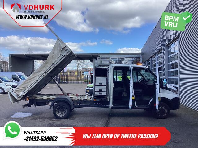 Iveco DAILY 35C14D 2.3 140 pk Aut. ZF DC Dubbel Cabine 6Pers./ Kipper/ Pick Up/ Open Laadbak/ 3.5t Trekverm./ Dubbel Lucht/ Gev.Stoel/ Climate/ Zwaailamp/ Cruise