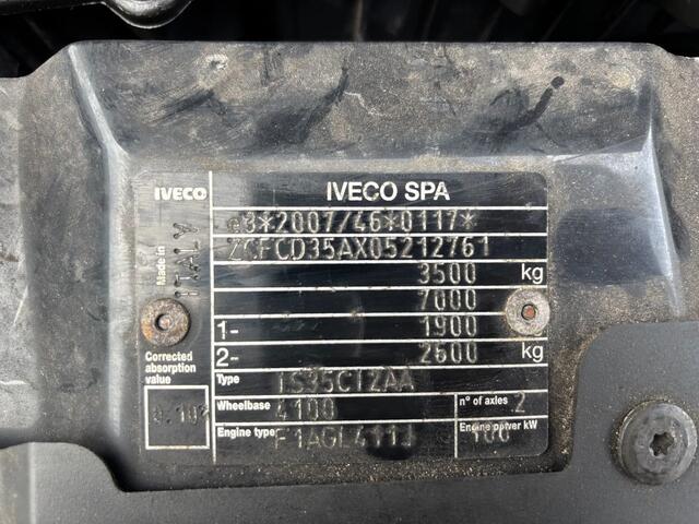Iveco DAILY 35C14 Chashi Cabine EURO 6 123500KM