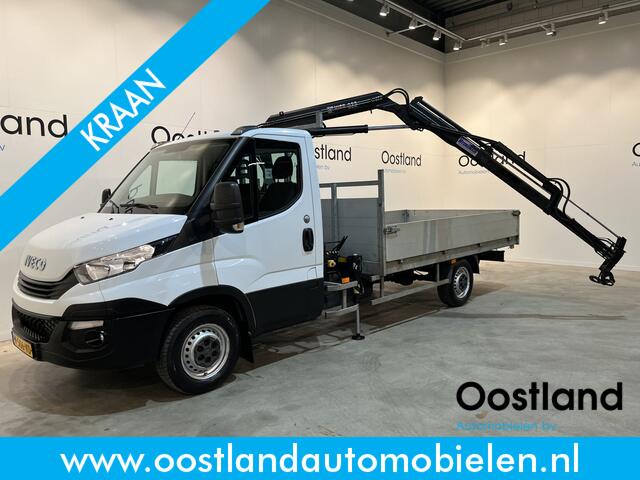 Iveco DAILY 35S18 3.0 410 Open Laadbak / Hiab Duo Kraan / Euro 6 / Airco / Trekhaak 3500 KG / Cruise Control / 3-Zits / 52.750 KM !!