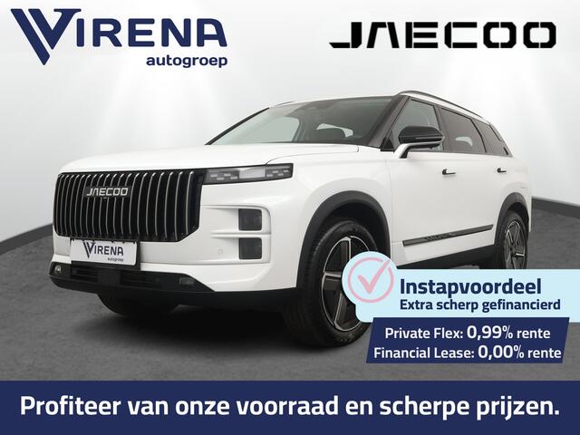 Jaecoo 7 1.5 PHEV Exclusive 1500 KG Trekgewicht - Elektrisch verstelbare geheugen stoel(en) - Head-up display - Draadloos Apple Carplay/Android Auto - Panorama dak - Elektrische achterklep - Achteruitrij camera - Parkee Fabrieksgarantie t/m 10-12-2032