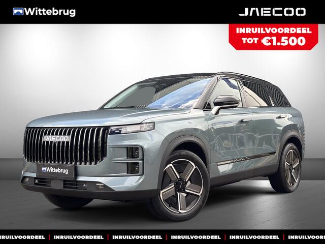 Jaecoo 7 1.5 GDI SHS-P Exclusive Inclusief 1500 euro inruilpremie! 1200 KM RANGE Navigatie, Elektrische achterklep, Luxe lederen bekleding en 7 jaar garantie Uit voorraad leverbaar!