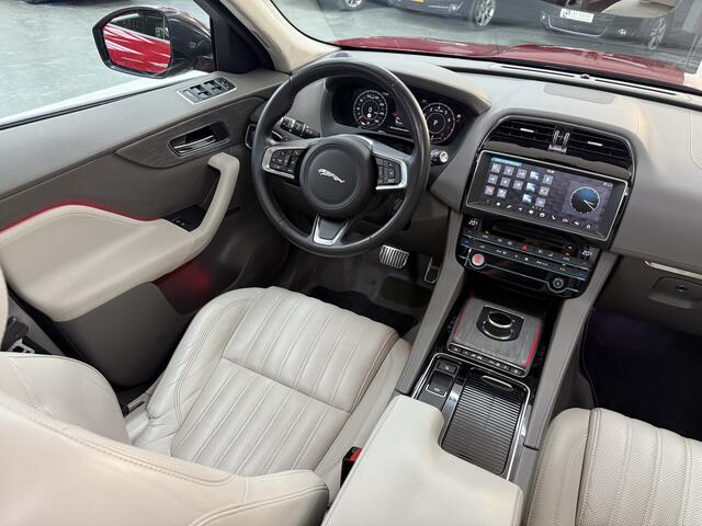 Jaguar F-PACE 2.0t AWD Prestige, 300Pk, 2018, 2de eigenaar, Dealer onderhouden, Alcantara hemel, Volledig leder, Digitale tellers, Afneembare trekhaak, 20" Velgen, Navigatie, Applecarplay, Stoelverwarming,