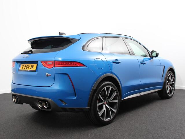 Jaguar F-PACE 5.0 V8 AWD SVR 551 pk Panorama dak Meridian sound Premium Pack Light Pack ACC Leder ADS 360 Camera Cruise control Parkeersensoren Elektrische kofferklep