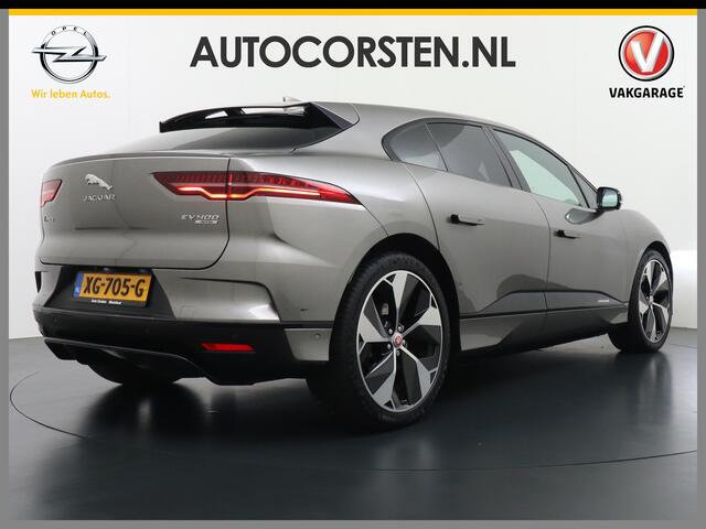 Jaguar i-Pace EV400 First Edition HSE 90kWh AWD Luchtvering Meridian®-Surround Audio Leder Memory Panoramadak 360°Camera Adap.Cruise Apple Carplay Android Auto Lmv 22" DAB Bluetooth Led Stuur-Stoel-Achterbank-Voorruitverwarming Elek.Achterklep Zeer compleet, nieuwprijs