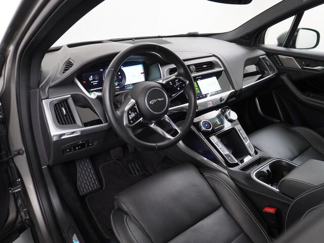 Jaguar i-Pace EV400 First Edition HSE 90kWh AWD Luchtvering Meridian®-Surround Audio Leder Memory Panoramadak 360°Camera Adap.Cruise Apple Carplay Android Auto Lmv 22" DAB Bluetooth Led Stuur-Stoel-Achterbank-Voorruitverwarming Elek.Achterklep Zeer compleet, nieuwprijs
