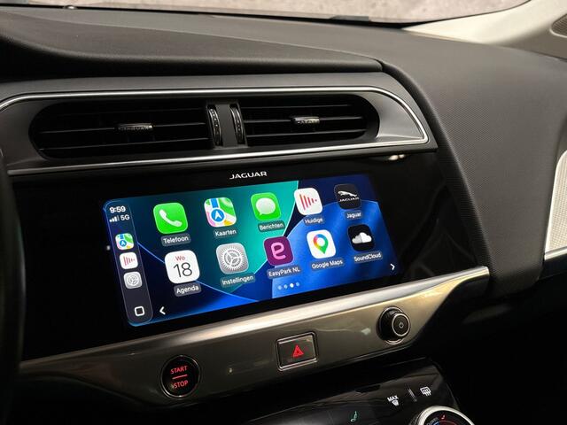 Jaguar i-Pace EV400 HSE 90 kWh 400Pk Automaat (APPLE CARPLAY, KUIPSTOELEN, LUCHTVERING, HEAD-UP DISPLAY, GROOT NAVI, MEMORY SEATS, MERIDIAN AUDIO, SFEERVERLICHTING, 360 CAMERA, NIEUWSTAAT)