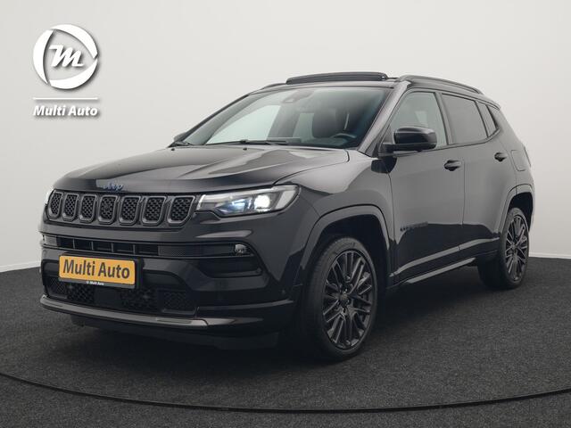 Jeep COMPASS 4xe 190 Plug In Hybrid Electric S 240pk Dealer O.H PHEV | Panodak | Adaptive Cruise | Lederen Sportstoelen Memory & Ventilatie | Apple Carplay | Keyless | Stuur Verwarmd | Navigatie | Blis | Virtual | DAB |