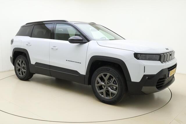 Jeep COMPASS 1.2 e-Hybrid First Edition NIEUW & Snel leverbaar! | Camera's rondom | Panoramadak | LED matrix | Elektrische kofferklep | Lederen bekleding | Elektrische stoel met geheugen | Stoelverwarming/ventilatie