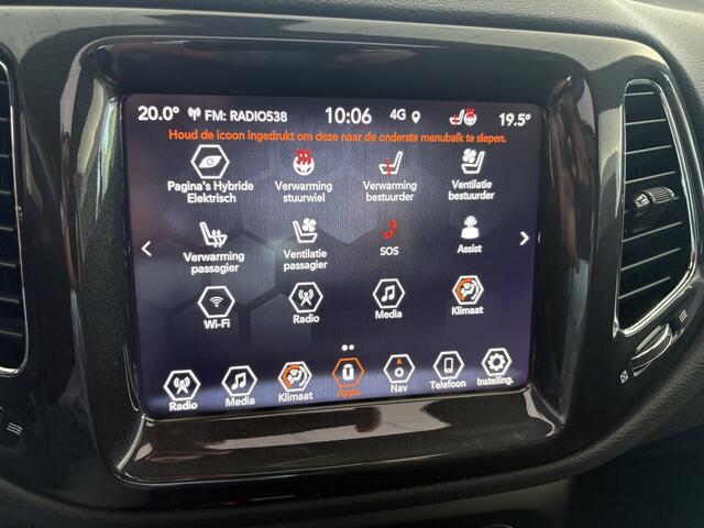 Jeep COMPASS 4xe 240 Plug-in Hybrid Electric Trailhawk Airco - Schuif/kanteldak - Achteruitrijcamera - Apple carplay - Parkeersensoren - Navigatie - Oplaadmogelijkheid - Lederen bekleding - Cruise control - Dakrails - Led verlichting - Elektrische ramen - Bluetooth -