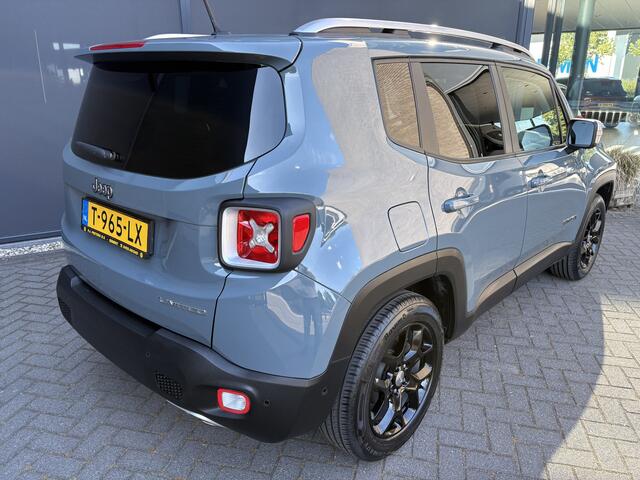 Jeep RENEGADE 1.4 MultiAir Limited Airco - Cruise control - Parkeersensoren - Dakrails - Navigatie - Stuur multifunctioneel - Lederen bekleding - Licht metalen velgen 17 inch - Mistlampen - Start/stop systeem - Elektrische ram