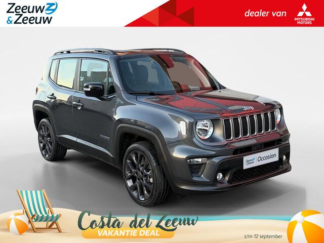 Jeep RENEGADE 1.5T e-Hybrid S 190PK AUTOMAAT | Black line| Lichtmetalen velgen| Parkeer sensoren V\A| Navigatie| Camera| Climate Control| 4WD drive| Leer| elec. stoel| Reservewiel|
