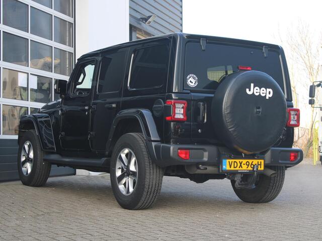 Jeep WRANGLER Unlimited 2.0T Sahara | Grijs kenteken | Stoel-/Stuurverwarming | Navi | Adapt. Cruise | Clima | Camera | Leder | Keyless | 20" Velgen