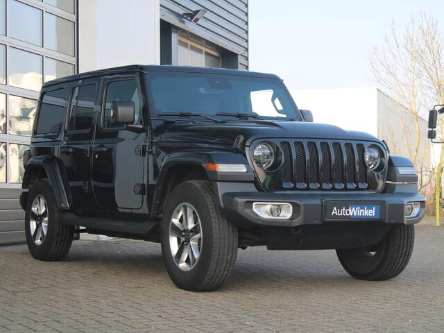 Jeep WRANGLER Unlimited 2.0T Sahara | Grijs kenteken | Stoel-/Stuurverwarming | Navi | Adapt. Cruise | Clima | Camera | Leder | Keyless | 20" Velgen