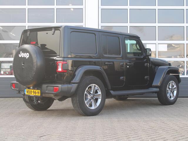 Jeep WRANGLER Unlimited 2.0T Sahara | Grijs kenteken | Stoel-/Stuurverwarming | Navi | Adapt. Cruise | Clima | Camera | Leder | Keyless | 20" Velgen
