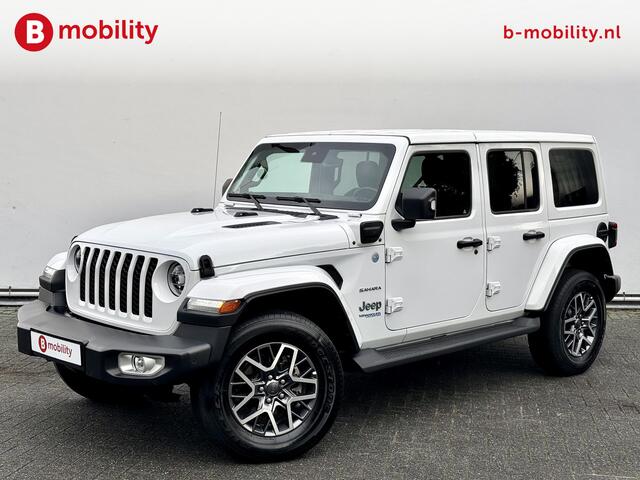 Jeep WRANGLER Unlimited 4xe 380PK Sahara 4X4 Hybride Trekhaak 1.587kg | Leer | Achteruitrijcamera | Adaptive Cruise Control | Apple CarPlay | Stuur/Stoelverwarming