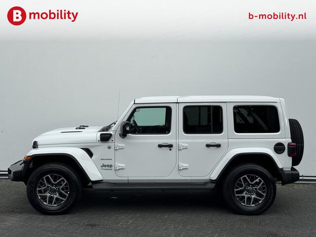 Jeep WRANGLER Unlimited 4xe 380PK Sahara 4X4 Hybride Trekhaak 1.587kg | Leer | Achteruitrijcamera | Adaptive Cruise Control | Apple CarPlay | Stuur/Stoelverwarming
