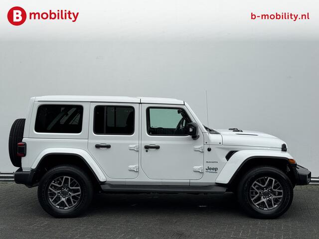 Jeep WRANGLER Unlimited 4xe 380PK Sahara 4X4 Hybride Trekhaak 1.587kg | Leer | Achteruitrijcamera | Adaptive Cruise Control | Apple CarPlay | Stuur/Stoelverwarming