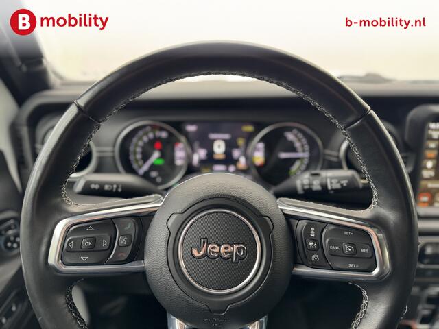 Jeep WRANGLER Unlimited 4xe 380PK Sahara 4X4 Hybride Trekhaak 1.587kg | Leer | Achteruitrijcamera | Adaptive Cruise Control | Apple CarPlay | Stuur/Stoelverwarming