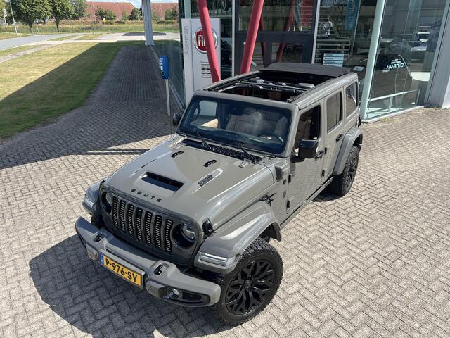 Jeep WRANGLER Unlimited 4xe 380 Sahara Brute Richmond Custom | BTW | Vouwdak | Bruin leder | Camera's | Sarge Green