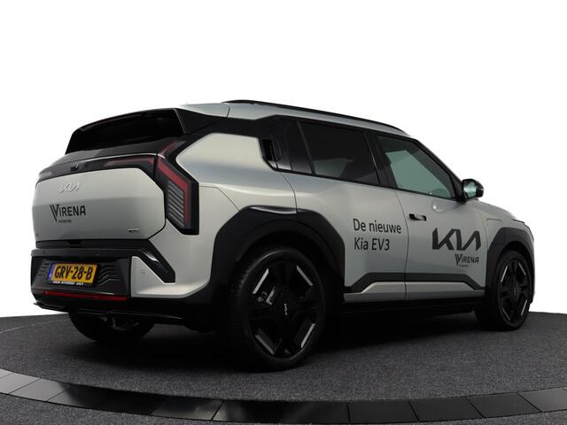 KIA EV3 GT-Line 81.4 kWh - DEMO - Draadloze Apple CarPlay / Android Auto - Stoel en stuurwiel verwarming - Panoramadak - Harman Kardon Audio - Dodehoek assistent - Fabrieksgarantie tot 11-2031 - Fabrieksgarantie tot 11-2031