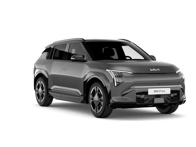 KIA EV3 GT-PlusLine 81.4 kWh | Actieprijs* | Navi. | Clima. | Adapt. Cruise. | Stoel&Stuur Verwarming | Glazen Kanteldak | Harman Kardon | Vegan Lederen Stoelbekleding 'GT-Line | Slimme Parkeerassistentie | Dodehoekcamera