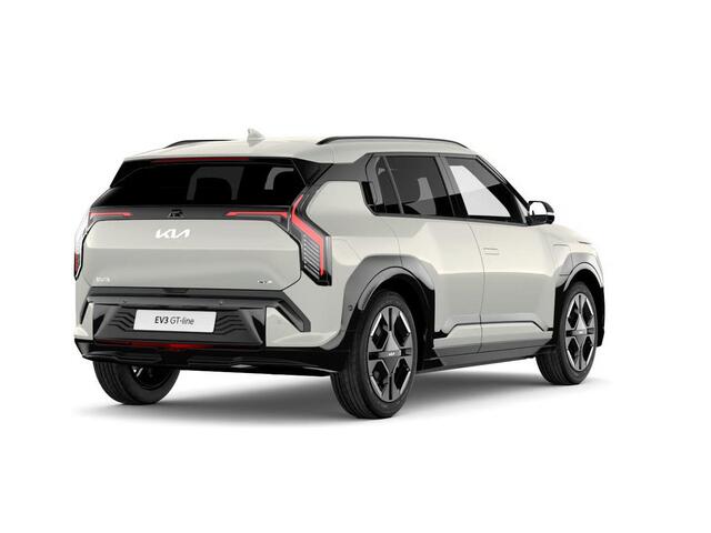 KIA EV3 GT-PlusLine 81.4 kWh | Actieprijs* | Navi. | Clima. | Adapt. Cruise. | Stoel&Stuur Verwarming | Glazen Kanteldak | Harman Kardon | Vegan Lederen Stoelbekleding 'GT-Line | Slimme Parkeerassistentie | Dodehoekcamera