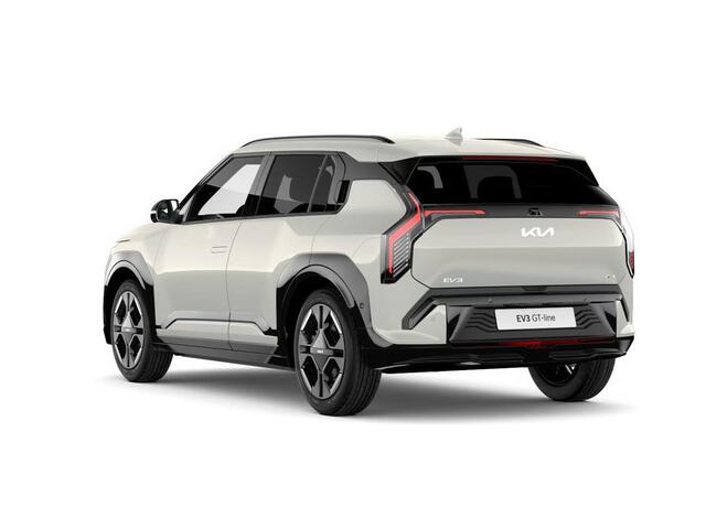 KIA EV3 GT-PlusLine 81.4 kWh | Actieprijs* | Navi. | Clima. | Adapt. Cruise. | Stoel&Stuur Verwarming | Glazen Kanteldak | Harman Kardon | Vegan Lederen Stoelbekleding 'GT-Line | Slimme Parkeerassistentie | Dodehoekcamera