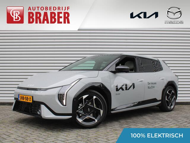 KIA EV4 GT-PlusLine 81.4 kWh | Schuifdak | Stuur-/stoelverwarming + ventilatie | Camera rondom | Elek. stoelverstelling | Leer | HUD | LED | 19" LM |