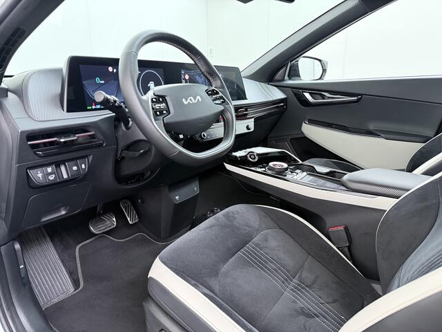 KIA EV6 GT-Line 77.4kWh SOH 100% Warmtepomp V2L Panorama-schuifdak Meridian-Audio Head-Up Stoel-Massage+Ventilatie Elek.Stoelen+Memory 360°Camera Adap.Cruise Apple Carplay Android Auto Navi Ecc Stuur+Stoelverwarming Matrix Led Pdc DAB Elek.Achterklep Lmv Lane Ass
