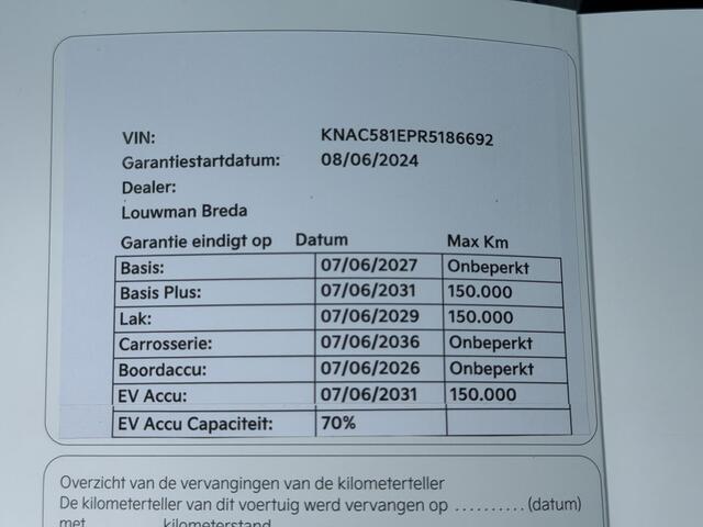 KIA EV6 GT AWD 77.4 kWh / 585PK / Fabrieksgarantie tot 06-2031 & 150.000km / SOH 100% / Panormadak Schuifdak / Dealer Onderhouden / Eerste Eigenaar / HUD / Meridian Audio / 360 Camera / Sport & Kuipstoelen / CCS Snelladen / Elektr. Achterklep / Stoel Verwarming /