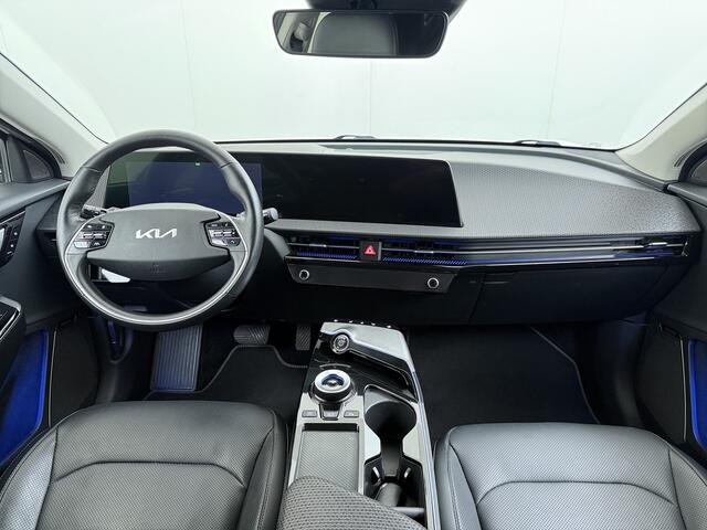 KIA EV6 Plus Long Range 77.4kWh Trekhaak Warmtepomp Leder+Ventilatie+Verwarming Camera Adap.Cruise Meridian®-Audio Stuur+Achterbankverwarming Elek.Stoelen+Memory Navi Ecc SOH 100% Elek.Achterklep Apple Carplay Android Auto Privacy Glas Pdc Lmv Led DAB 1.600KG Tre