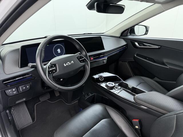 KIA EV6 Plus Long Range 77.4kWh Trekhaak Warmtepomp Leder+Ventilatie+Verwarming Camera Adap.Cruise Meridian®-Audio Stuur+Achterbankverwarming Elek.Stoelen+Memory Navi Ecc SOH 100% Elek.Achterklep Apple Carplay Android Auto Privacy Glas Pdc Lmv Led DAB 1.600KG Tre