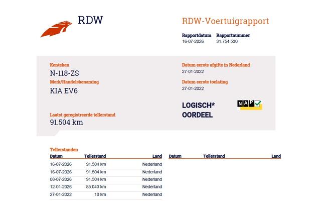 KIA EV6 Plus 77.4kWh SOH 100% Trekhaak Adap.Cruise Warmtepomp Leder+Ventilatie+Verwarming Meridian®-Surround Verwarmd Stuur+Achterbank Navi Camera's Android Auto Apple Carplay Pdc Stoel-Memory Elek.Achterklep Privacy Glas USB Bluetooth DAB ESP Lane Assist 1.600KG
