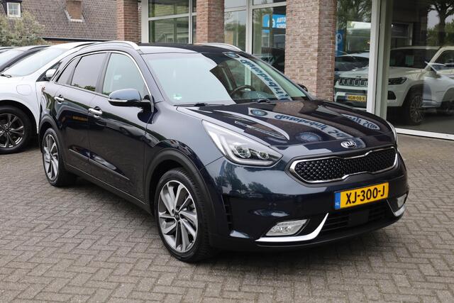 KIA Niro 1.6 GDi Hybrid ExecutiveLine CAMERA LEER+MEMORY TREKHAAK STOELVENTILATIE 4xSTOELVERWARMING JBL CARPLAY DAB STUURVERWARMING NAP DEALER-ONDERHOUDEN GSM-LADER 18"LMV DODEHOEK ENZ! ENZ!