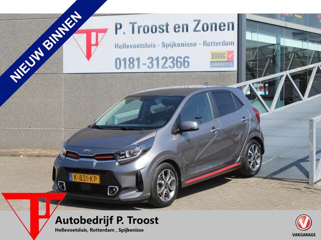 KIA PICANTO 1.0 DPi GT-Line Navigatie/Achteruitrijcamera/Apple carplay/Climate control/Cruise control/Keyless/LED koplampen/DAB/Multifunctioneel stuurwiel/Spraakbediening/15'' Lichtmetalen velgen/Elektrisch inklapbare spiegels.